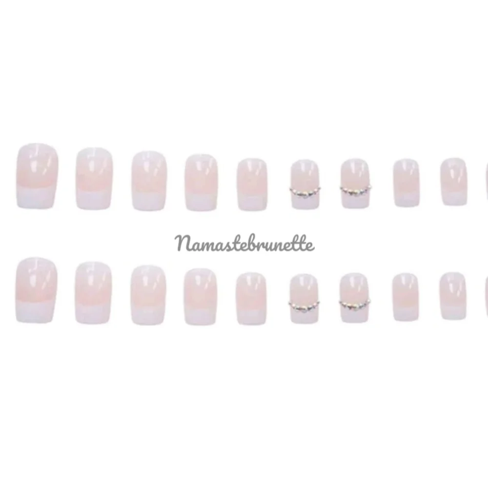 2/$16 Rhinestone French Manicure Press on Nails